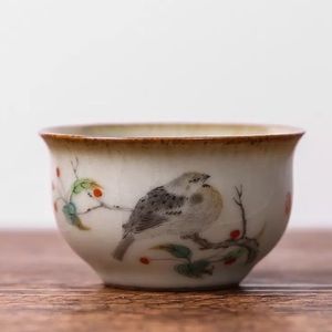 Best Christmas gift Handmade Ceramic Bird Teacup